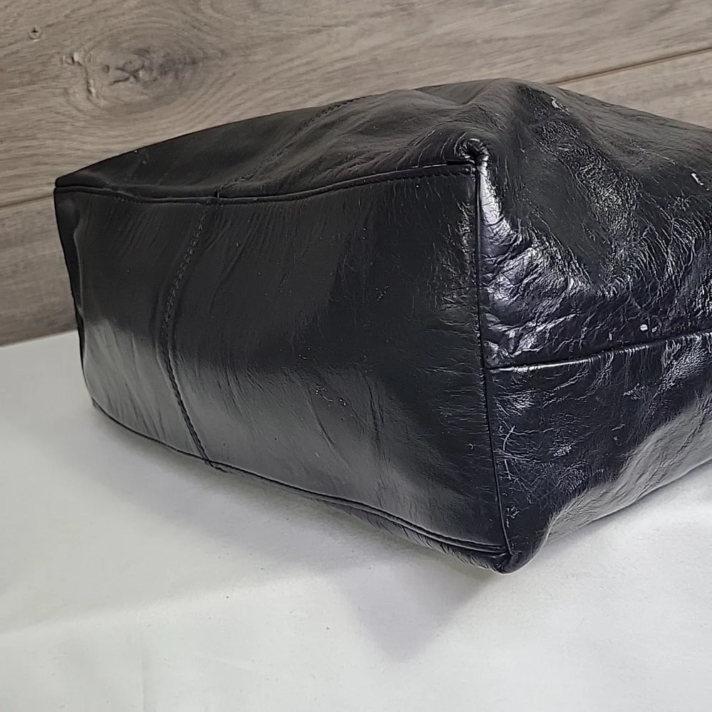 Latico NJ USA for Anthropologie Black Leather Tote Bag